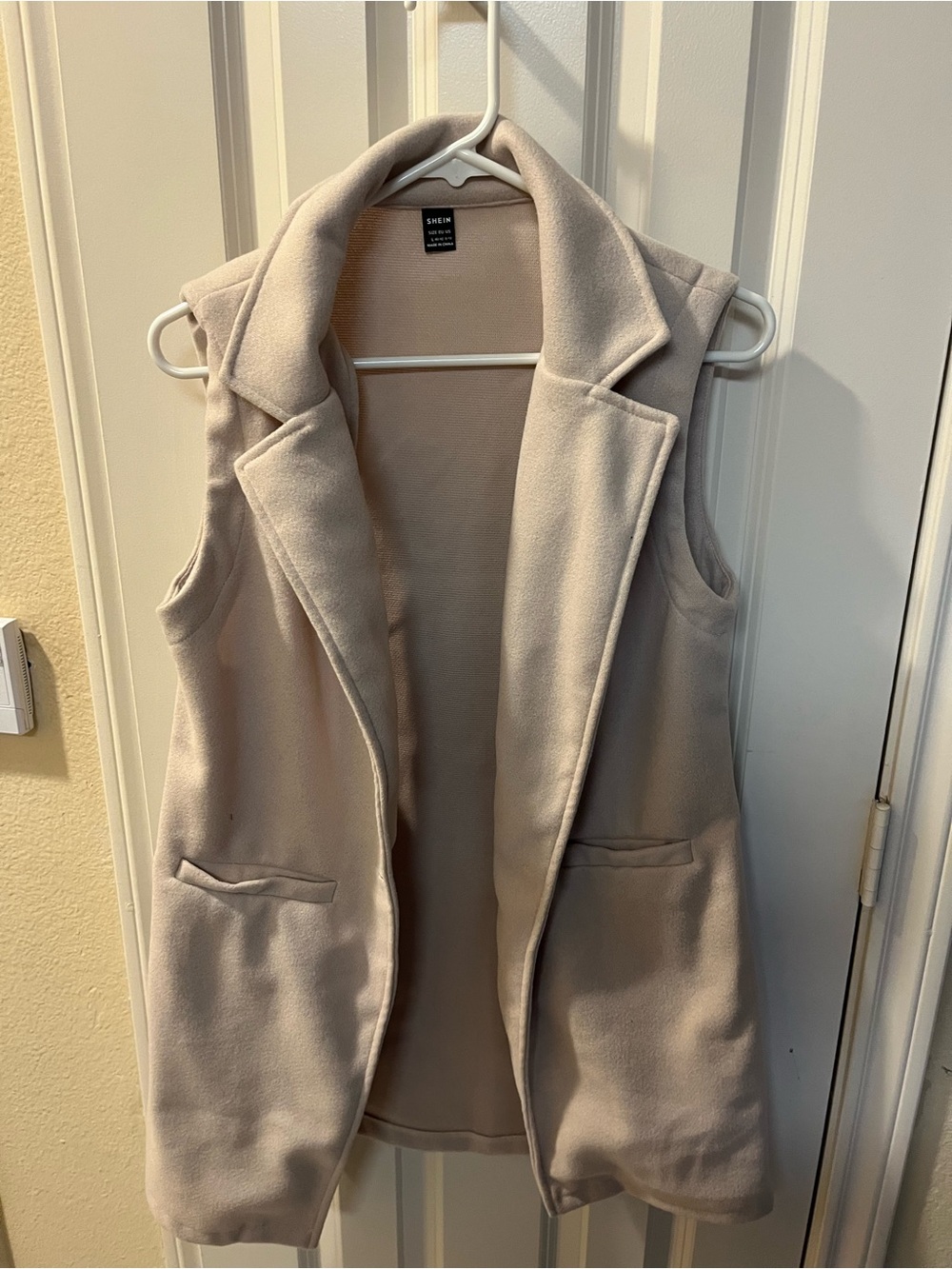 Shein Women's Sleeveless Long Vest - Beige